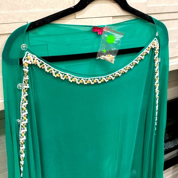 Ranee’s rand new no tags, size small, beaded open sleeve kaftan silk airy top. - Picture 4 of 5